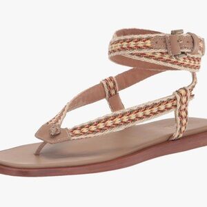 Joie Jennie leather/woven wrap sandals- size 9.5